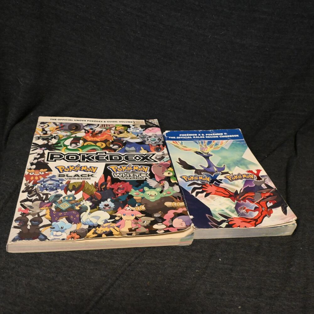 Lot of 2 Pokemon Books: Pokedex Black/White v2 & Kalos Guidebook X/Y